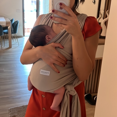 customer photo of Bamboom srl Sling Fascia porta bebe - BEIGE 11
