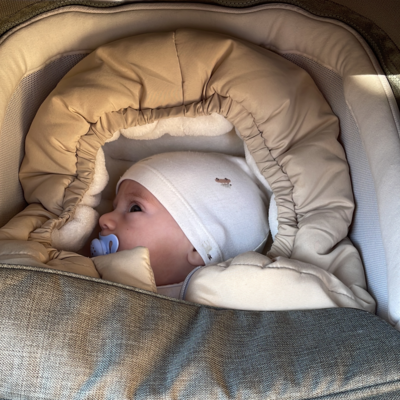 customer photo of Bamboom srl Cappellino neonato con nodo Pure - NATALE 477