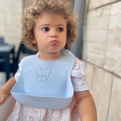 customer photo of Bamboom srl Bib in silicone - Azzurro
