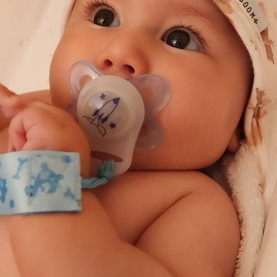 Toalla de bebé + guante - Mariposa