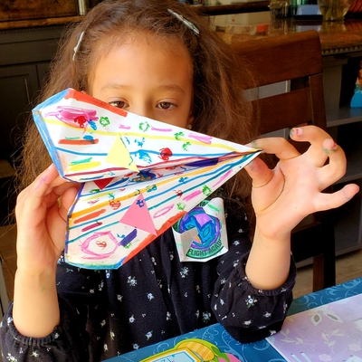 customer photo of Beanstalk.co Whitney's plane will really show up in flight!