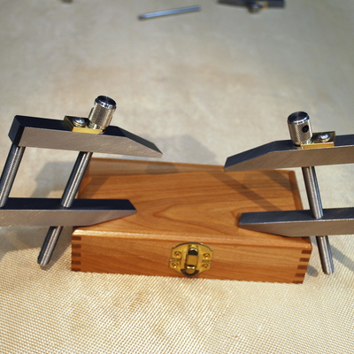 customer photo of D. Gray Drafting and Design Bill Buckalew from Los Osos California.  A pair of 4" clamps directly from Doug's drawings