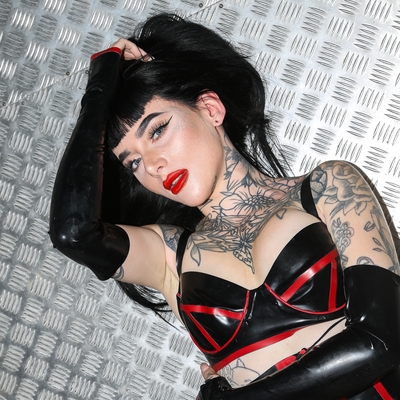 customer photo of Honour Clothing Bunny De La Croix & Framework Filth Latex Bra