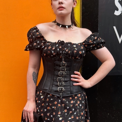 customer photo of Honour Clothing Maleficent Underbust Leather Corset with Buckles