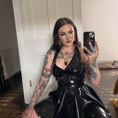 customer photo of Honour Clothing Laura Henney Black Retro Latex Dress