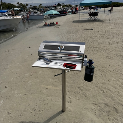 customer photo of JewlsCustoms This sandbar stanchion works amazingly. Although we purchased the stanchion for the boat. We also got the sandbar because it may be more comfortable if there is where to