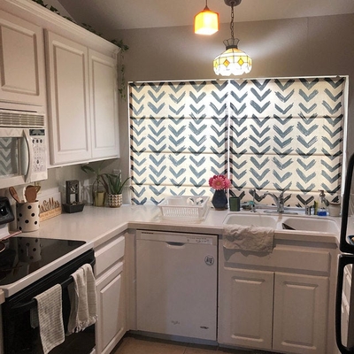 customer photo of KARUILU home Quick Fix Washable Roman Window Shades Flat Fold, Inkflow