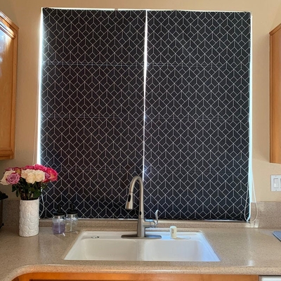customer photo of KARUILU home Quick Fix Washable Roman Window Shades Flat Fold, Dreamy Black