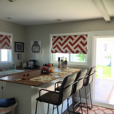 customer photo of KARUILU home Quick Fix Washable Roman Window Shades Flat Fold, Red Line