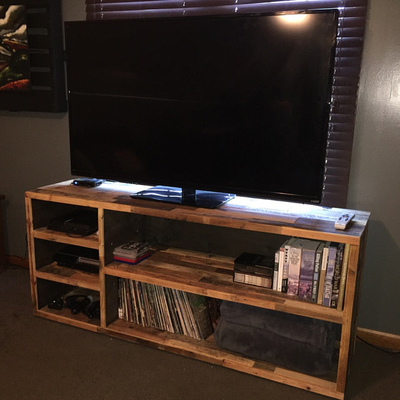 Reclaimed Wood Record Media Music Console