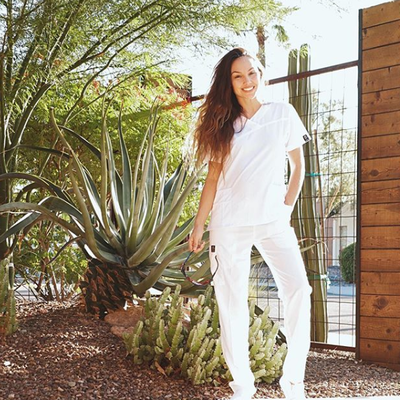 @pearlwhitesignature Women's 4-Way Extreme Stretch Uniform Scrubs