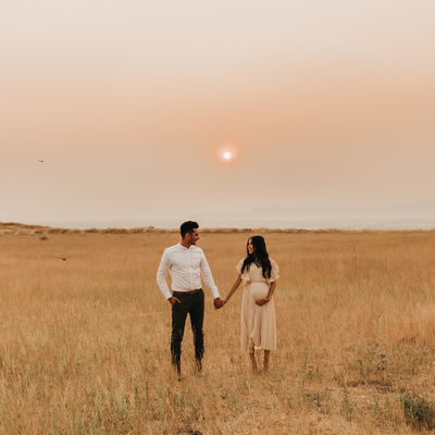 customer photo of JessaKae This Monroe dress is so dreamy🤍 it was perfect for our maternity pictures!