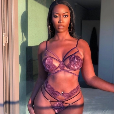 customer photo of Love, Vera Love, Vera Cutout Strappy Bra Set Brandywine
