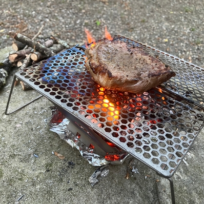 customer photo of Vargo Titanium steaks on the BiFold