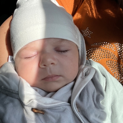 Cappellino neonato con nodo Pure - Grigio 05