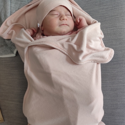 blanket "clinica" newborn 75x100, Molleton - Water pink