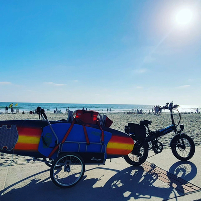Outdoor beach fishing cart camping cart balloon wheel bicycle