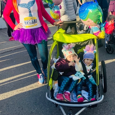 Marathon with the twins.