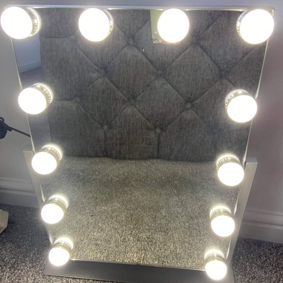 Roxy Silver Hollywood Mirror with LED Lights - 30x41 cm