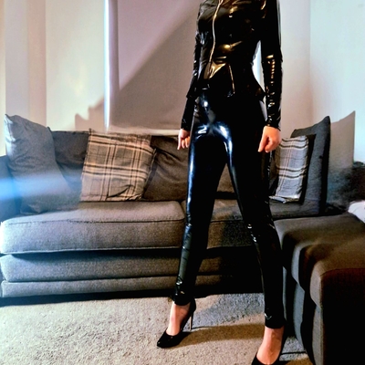 Black PVC Skin Tight Leggings 