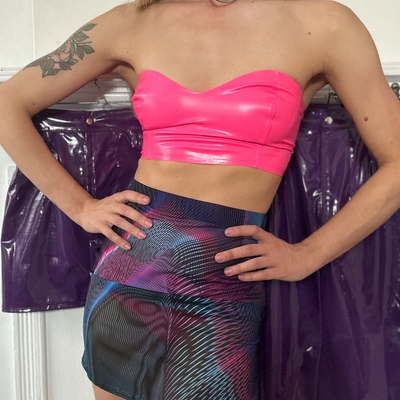 Synth Wave Mesh Skirt