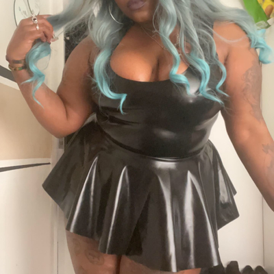 Curvy Black Witch Diva Latex Dress