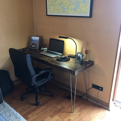 Reclaimed Wood Desk with Hairpin Legs