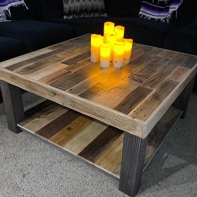 Reclaimed Wood Square Coffee Table