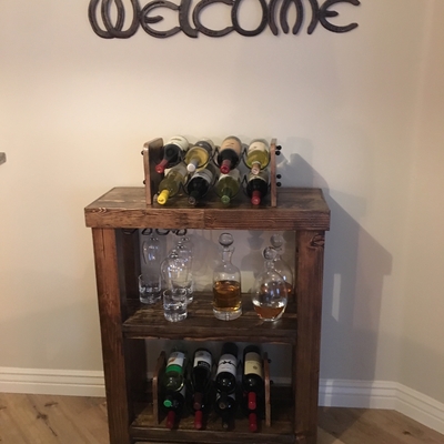 Reclaimed Wood Bar Server Cart