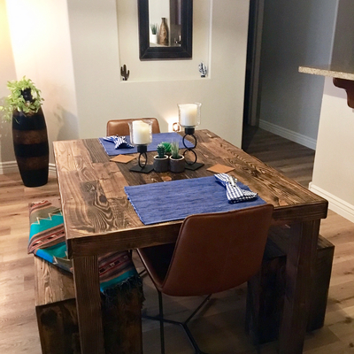 Reclaimed Wood Modern Waterfall Bench