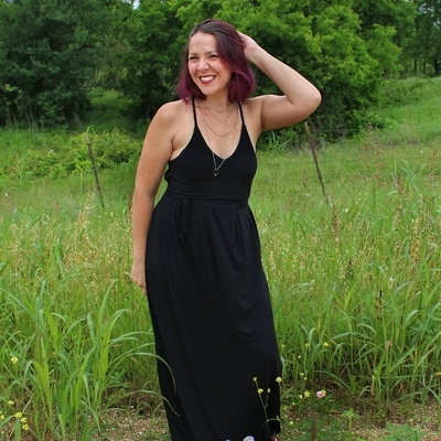 Black bamboo jersey for my lovely maxi dress!