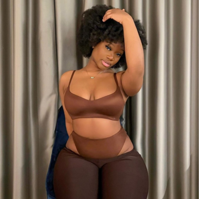 Love, Vera Soft Wireless Bra and High Waist Brief Set Chocolate Fondant