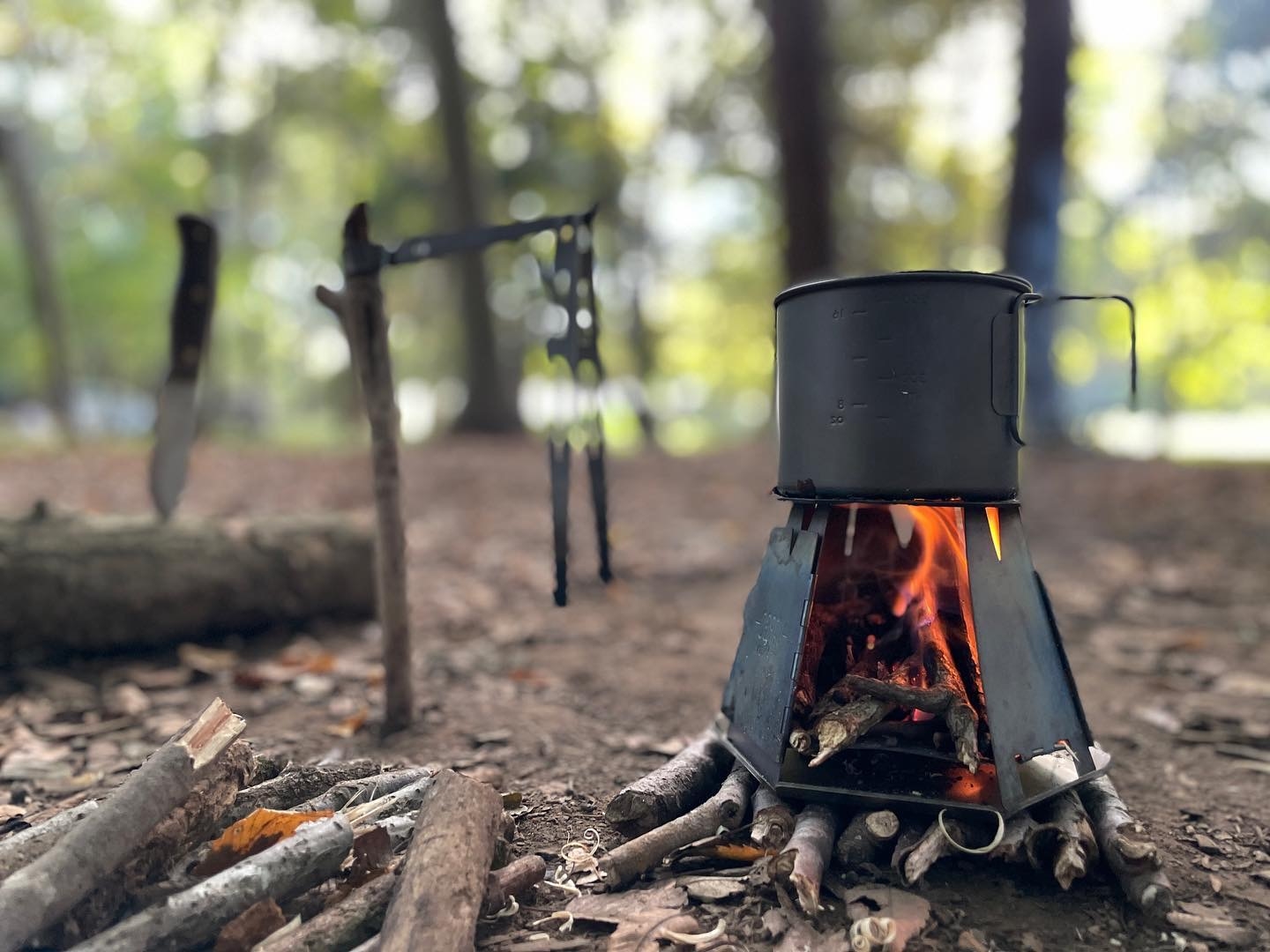 Tent Wood Stove VARGO Hexagon Wood Stove - Titanium Camping Stove Wood